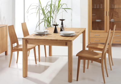 Holzschmiede Tisch Adesso in Kernbuche, Holzschmiede Stuhl Julia 1 in Kernbuche