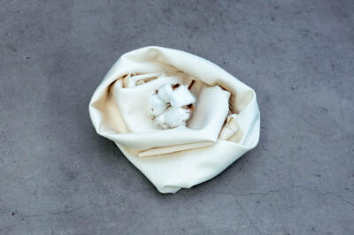 Bio Baumwollstoff mit Baumwollblüte