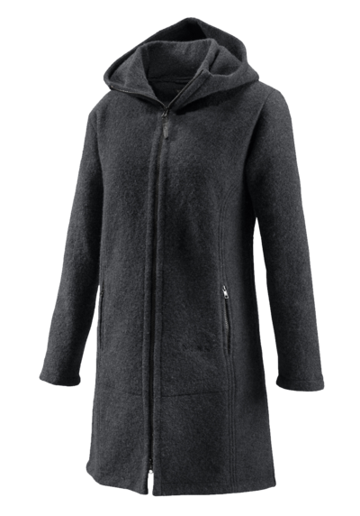 Mufflon Mantel Jana S10 Anthra, Damen Walkmantel