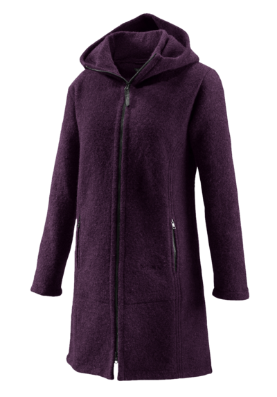 Mufflon Mantel Jana S29 Lila, Damen Walkmantel