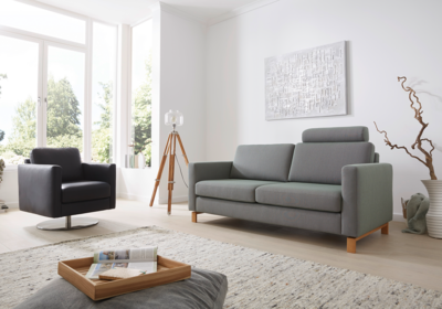 Wolkenweich Modulsofa Sirio, 2 Sitzer Sofa, Rohi Wollstoff, Wolkenweich Sirio Sessel, dunkelbrauner Ledersessel, Ecopell leder,