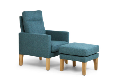 Wolkenweich Puro Hochlehnsessel mit Hocker, Sessel in petrol