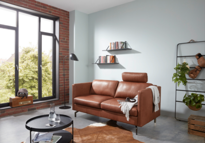 Wolkenweich Sirio Ledersofa, zwei Sitzer Sofa in braunem Leder, Natursofa, Modulsofa