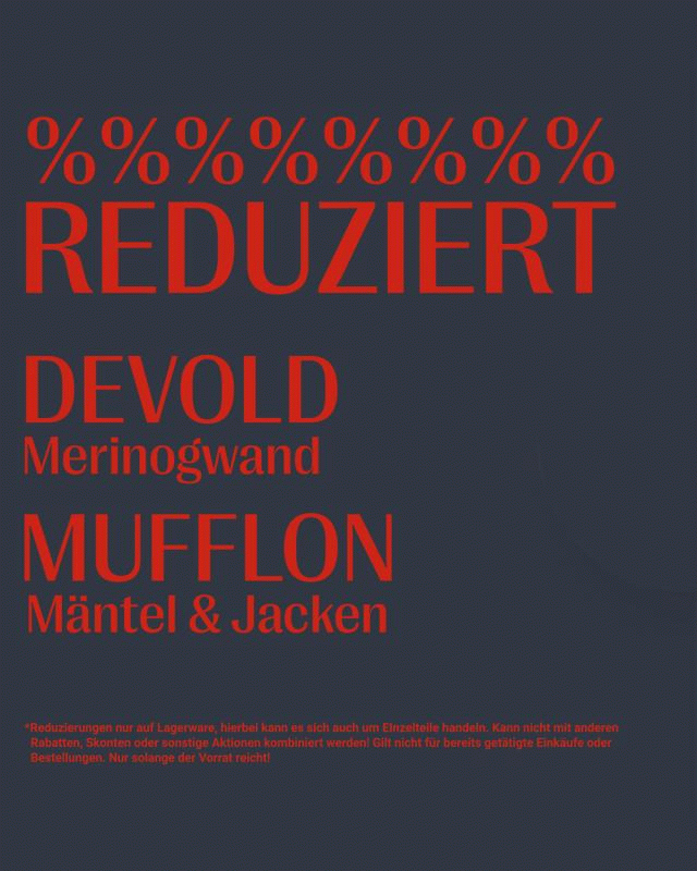 Winterschlussverkauf 2026 im Naturhaus Traunstein auf Devold, Mufflon, Ivanhoe, Jalfe